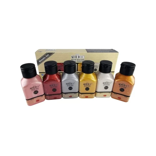 ARTDECO 70I-AS3 AKRİLİK BOYA METALİK RENKLER SETİ 6x75ml ürün görseli 1