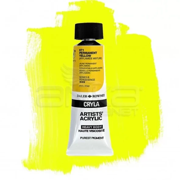Daler Rowney Cryla Artist Akrilik Boya 75ml 671 Permanent Yellow Seri B ürün görseli 1