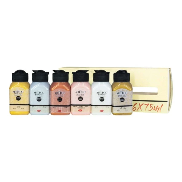 Artdeco Akrilik Boya 6x7ml Set Simli Renkler 070I-As6 ürün görseli 1