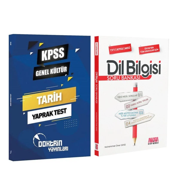 Doktrin KPSS Tarih Yaprak Test ve AKM Dil Bilgisi Soru Bankası Seti 2 Kitap ürün görseli 1