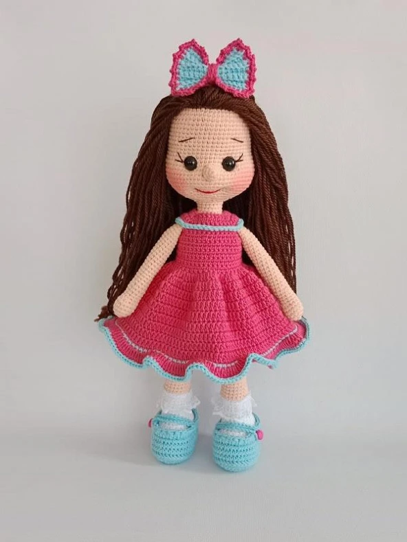 Macenta Fatoş Bebek Amigurumi Organik Oyuncak ürün görseli 1