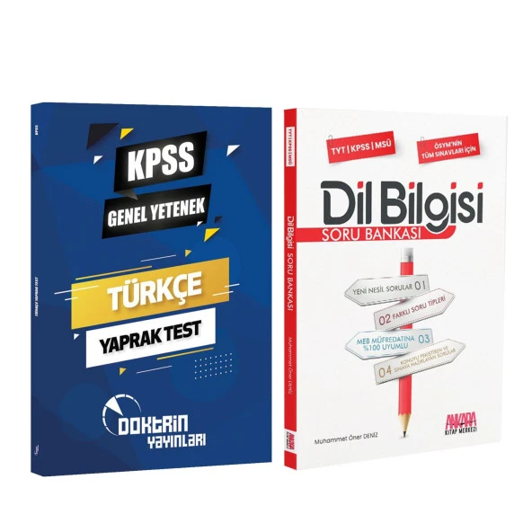 Doktrin KPSS Türkçe Yaprak Test ve AKM Dil Bilgisi Soru Bankası Seti 2 Kitap ürün görseli 1