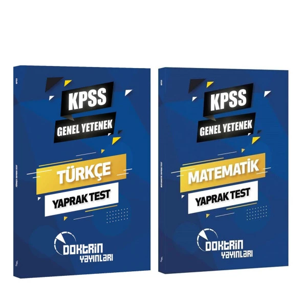 Doktrin KPSS Türkçe ve Matematik Yaprak Test Seti 2 Kitap ürün görseli 1