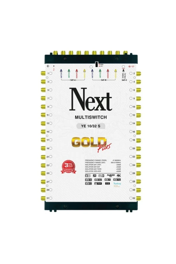 Next 10/32 Kaskatlı Gold Plus Multiswitch Uydu Santrali ürün görseli 1