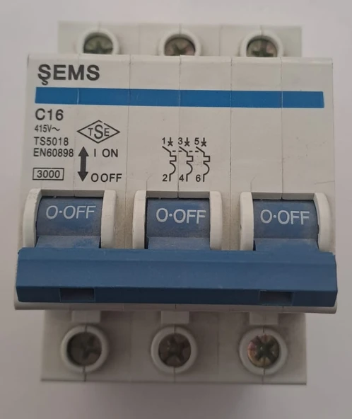 ŞEMS 3X16A 3000 KA C16 GRUP SİGORTA ürün görseli 1