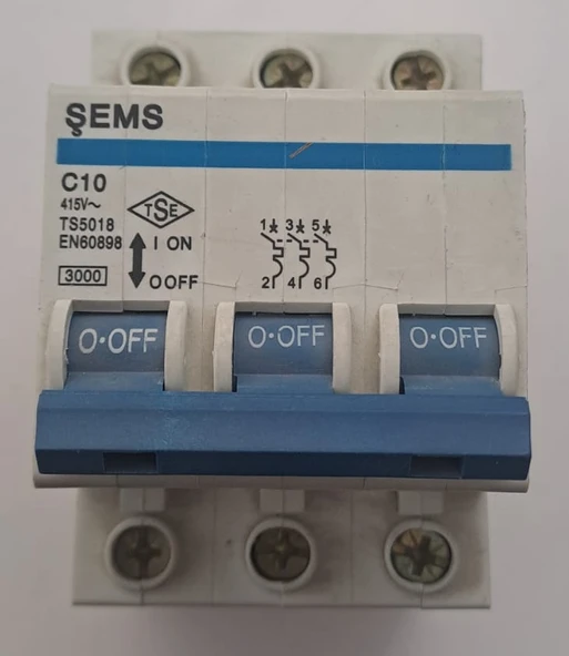 ŞEMS 3X10A 3000 KA C10 GRUP SİGORTA ürün görseli 1