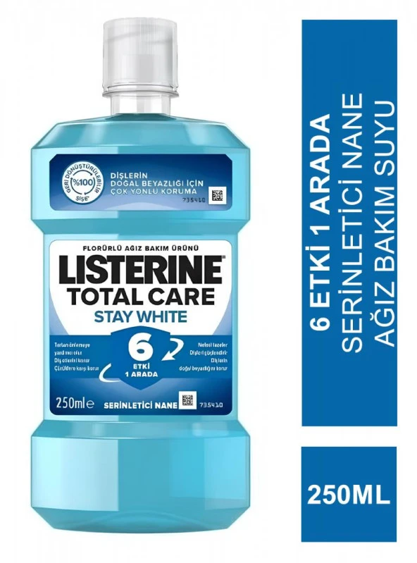Listerine Total Care Stay White Serinletici Nane Ağız Bakım Suyu 250 ml ürün görseli 1