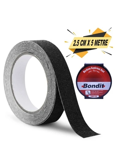 BONDİT MERDİVEN KAYDIRMAZ BANT SİYAH ( 25 mm x 5 mt ) BN ürün görseli 1