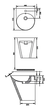İGLOO LAVABO MONOBLOK TURAVİT - MAT SİYAH - Resim 2