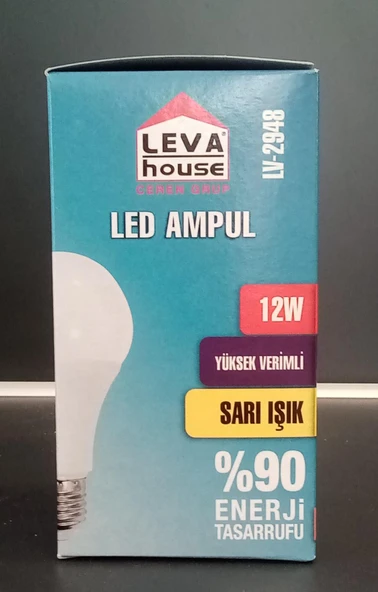 LEVA E27 DUY LED AMPUL 12 W 1320 LM SARI IŞIK - Resim 3