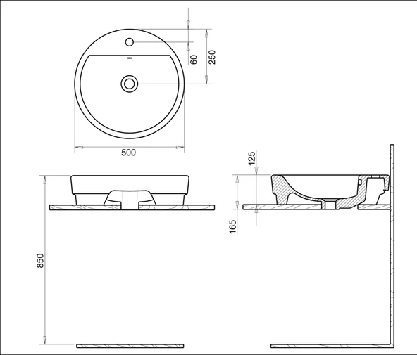 NOVA LAVABO 50cm TURAVİT - Resim 2
