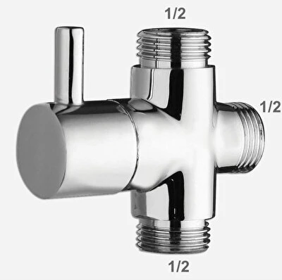 FLAT DUŞ YÖNLENDİRİCİSİ 1/2-1/2-1/2 (ERKEK-ERKEK-ERKEK) ürün görseli 1