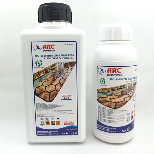 ARC150 ULTRA ŞEFFAF DÖKÜM TİPİ PARLAK EPOKSİ REÇİNE1,5 KG SET ürün görseli 1