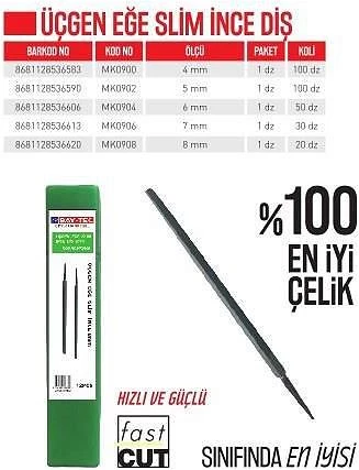 BAY-TEC MK0906 ÜÇGEN EĞE SLİM İNCE 7 mm ( 1 ADET FİYATIDIR ) ürün görseli 1