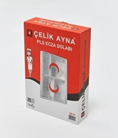 ÇELİK AYNA PLASTİK ECZA DOLABI 34x50cm ürün görseli 1