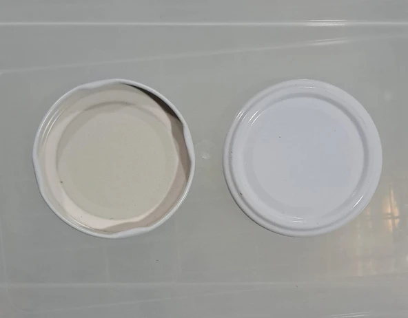 63 mm KAVANOZ KAPAĞI METAL KÜÇÜK BEYAZ ( 1 ADET FİYATIDIR ) ürün görseli 1