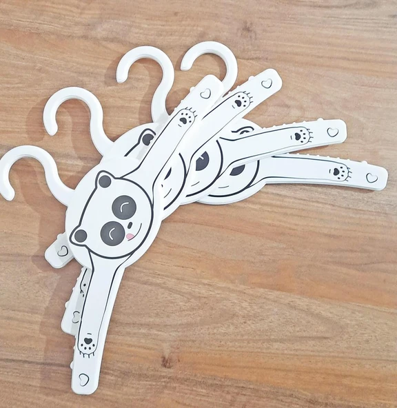GONDOL ÇOCUK ELBİSE ASKISI PANDA DESEN 4 LÜ G-228-P ürün görseli 1