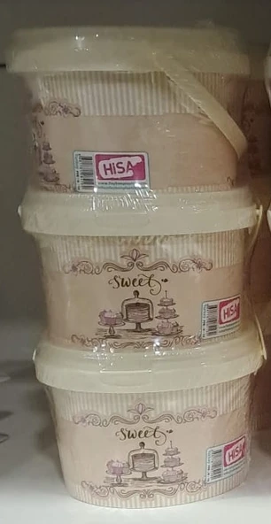 HİSA SAKLAMA KABI DESENLİ YUVARLAK 3 LÜ H67 ürün görseli 1