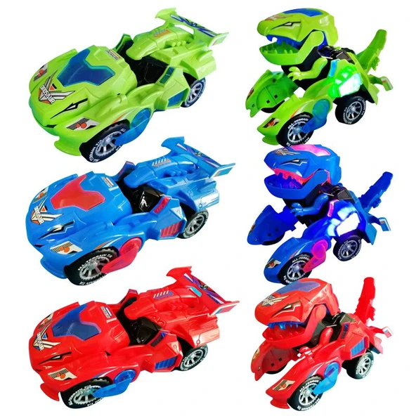 DEFORM DINOSAUR PİLLİ IŞIKLI ARABA HG-788 - Resim 3
