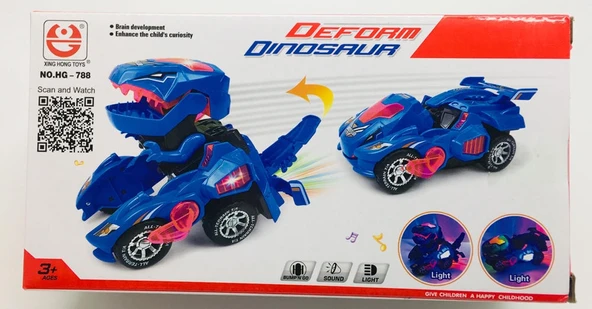 DEFORM DINOSAUR PİLLİ IŞIKLI ARABA HG-788 ürün görseli 1
