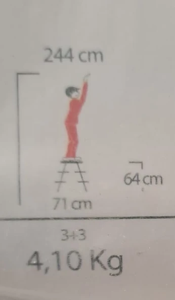 ÇİFT ÇIKIŞLI METAL MERDİVEN 3 BASAMAK ( 3+3 BASAMAKLI ) - Resim 2