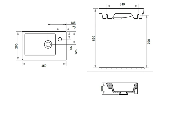 İDA ETEJERLİ LAVABO 28X45cm TURAVİT - Resim 2