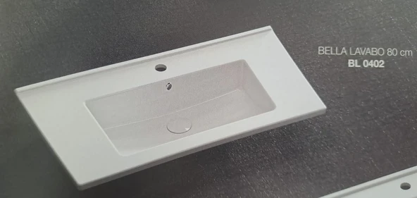 BELLA ETEJERLİ LAVABO 80cm TURAVİT - Resim 3