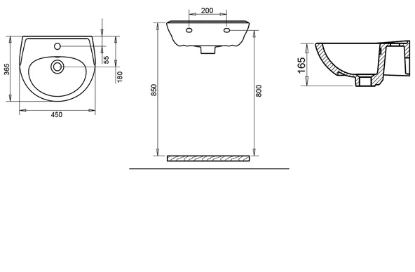 36X45 OVAL LAVABO TURAVİT - Resim 2