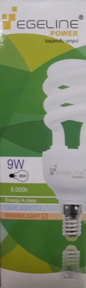 EGELINE TASARRUFLU AMPUL 9W E14 GÜN IŞIĞI - Resim 3