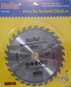 SUNTA - AHŞAP ELMAS DAİRE TESTERE 235 mm x 30 T x 30-25-16 mm ( 30 DİŞ NORA ) ürün görseli 1