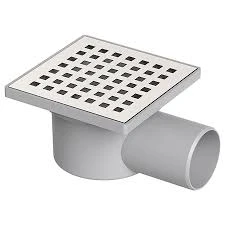KROM YER SÜZGECİ KLAPELİ 10 x 10 cm Ø 50 PLASTİK ÇERÇEVE YANDAN ÇIKIŞ YER SİFONU ( BEYCO ) ürün görseli 1