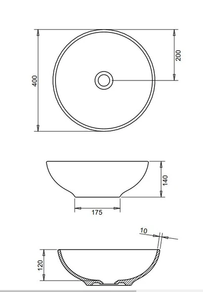 TOLEDO ÇANAK LAVABO 40cm TURAVİT - Resim 2