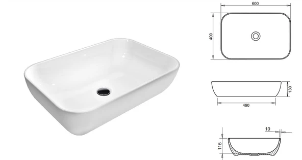 LOFT ÇANAK LAVABO 40X60cm TURAVİT - Resim 2