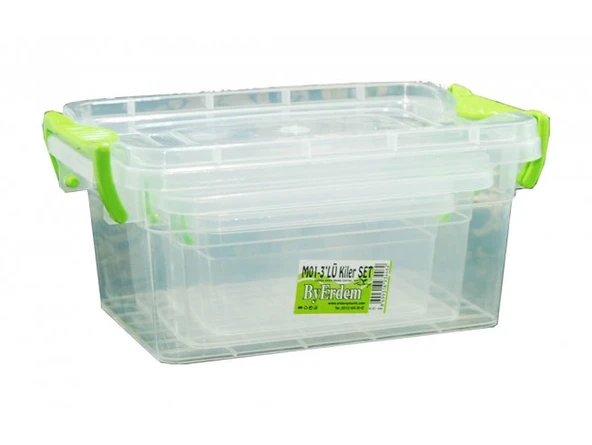 ERDEM KİLER BOX 3 LÜ SET ( 0,48 LT + 1 LT + 2 LT ) KOD 446 ürün görseli 1