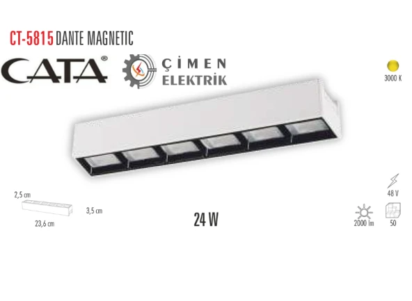 CATA CT 5815 24W Dante Magnetıc Spot 3200K Günışığı ürün görseli 1