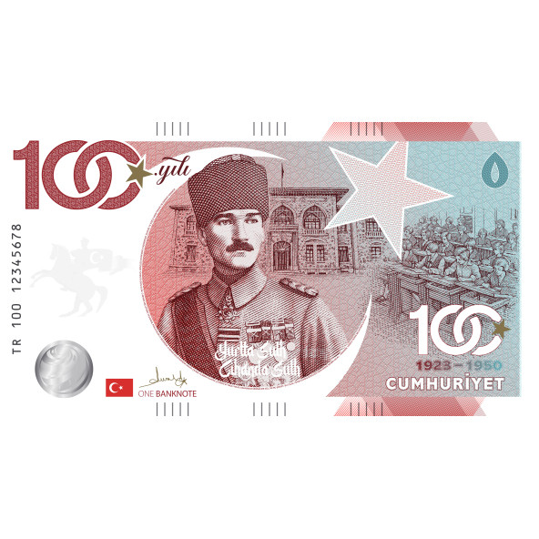Türkiye Cumhuriyeti 100. Yıl "Cumhuriyet" Banknotu ürün görseli 1