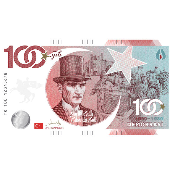 Türkiye Cumhuriyeti 100. Yıl "Demokrasi" Banknotu ürün görseli 1