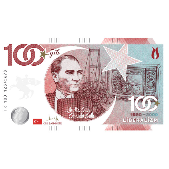 Türkiye Cumhuriyeti 100. Yıl "Liberalizm" Banknotu ürün görseli 1