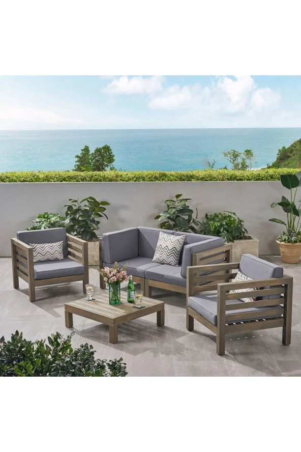 ODUNS Vista Bahçe Balkon Teras Ahşap Oturma Grubu ürün görseli 1
