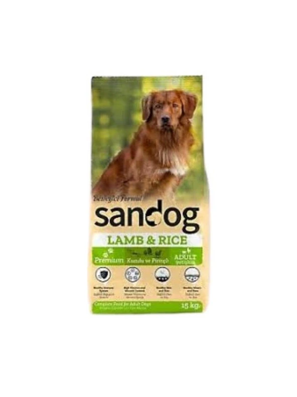 SANDOG KUZU VE PİRİNÇLİ YETİŞKİN KÖPEK MAMASI 15 KG ürün görseli 1