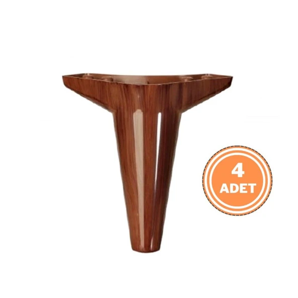 4 Adet Wetra Lükens Ayak Dolap Mobilya Koltuk Ayağı 15 cm Ahşap Desen ürün görseli 1