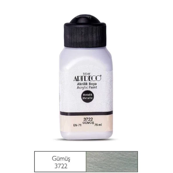 Artdeco Akrilik Boya Metalik 75 ml Gümüş ürün görseli 1