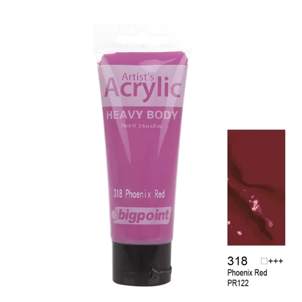 Bigpoint Akrilik Boya 75 ml Phoenix Red 318 ürün görseli 1