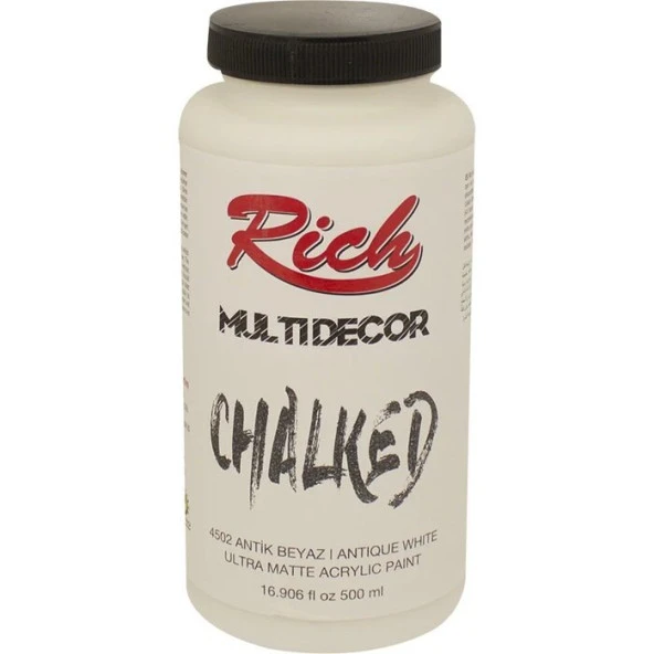 Rich Multi Decor Chalked Akrilik Boya 500ml 4502 Antik Beyaz ürün görseli 1