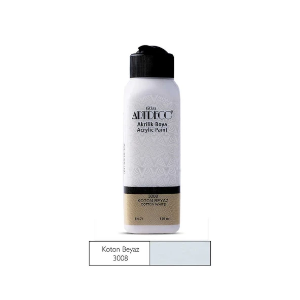 Artdeco Akrilik Boya 140 ml Koton Beyaz - Resim 2
