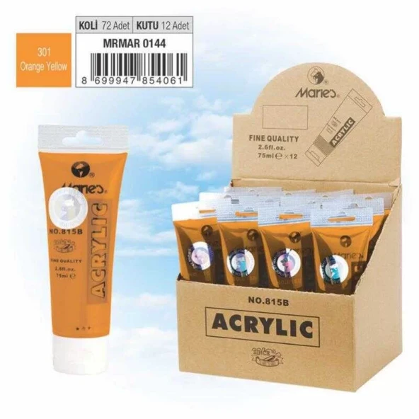 Maries Akrilik Boya 75ml Orange Yellow ürün görseli 1