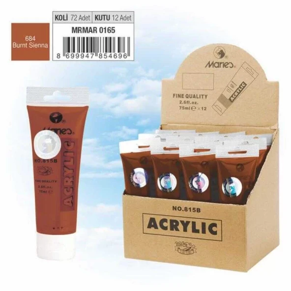Maries Akrilik Boya 75ml Burnt Sienna ürün görseli 1