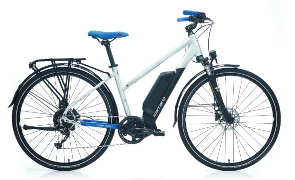 Carraro E-TİME Venüs E-Bike 50cm Şehir Bisikleti Mat Gümüş Koyu Mavi ürün görseli 1