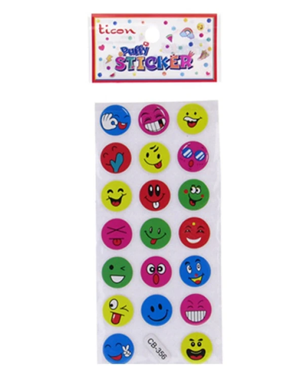 Ticon Sticker Gülen Yüz Renkli - 3 adet ürün görseli 1