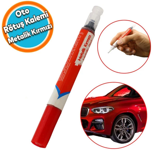 Oto Rötuş Kalemi 5 ML Araç Kaporta Tampon Çizik Giderici Fırça Yenileme Metalik Kırmızı Renk Boya ürün görseli 1